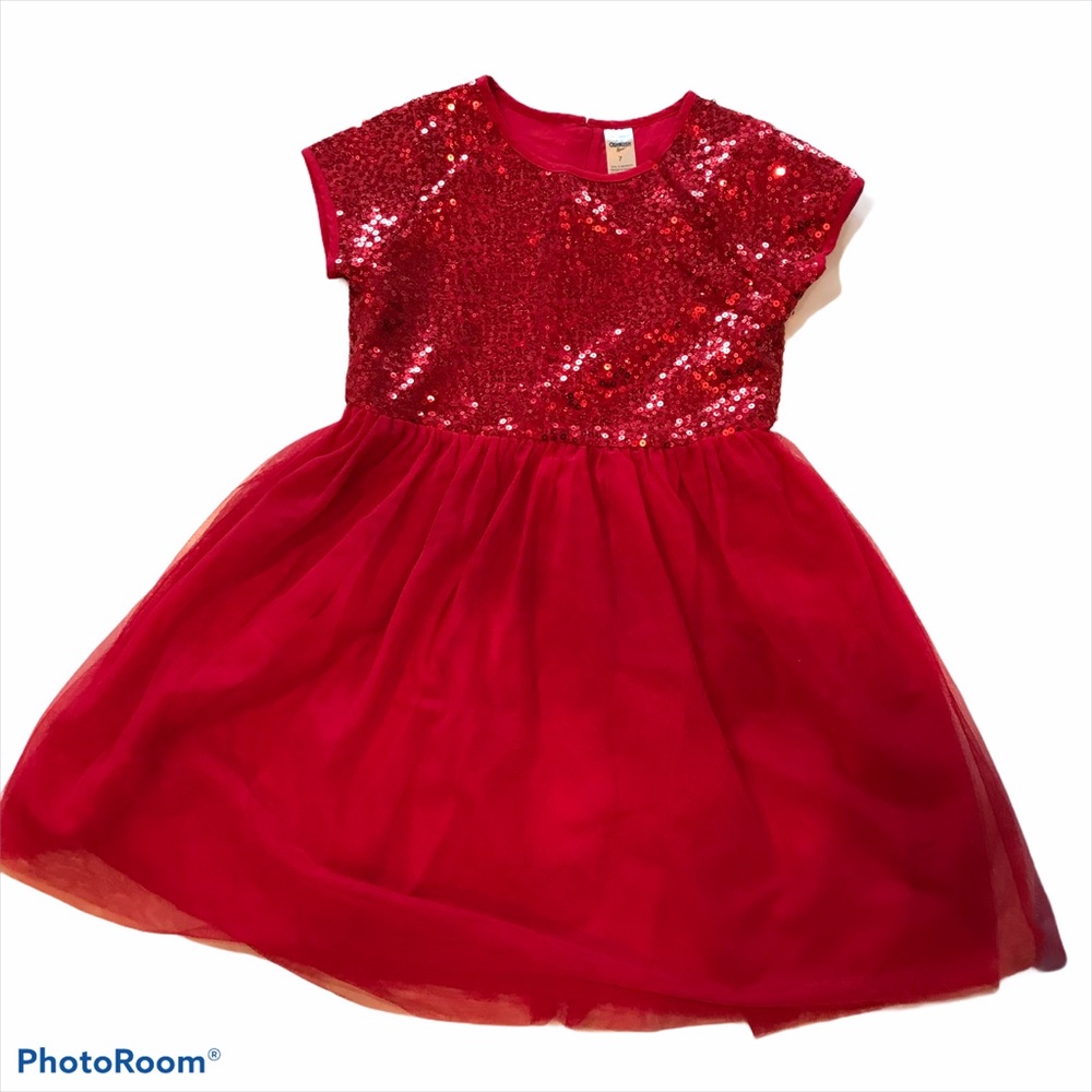 Oshkosh red sequined party dress